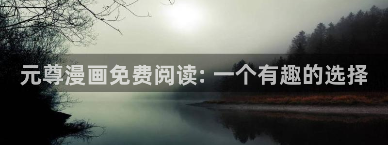 韩漫榜第一漫画：元尊漫画免费阅读: 一个有趣的选择